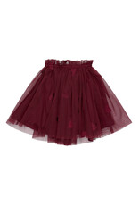The New Vonda Mesh Skirt Burgundy Emb.