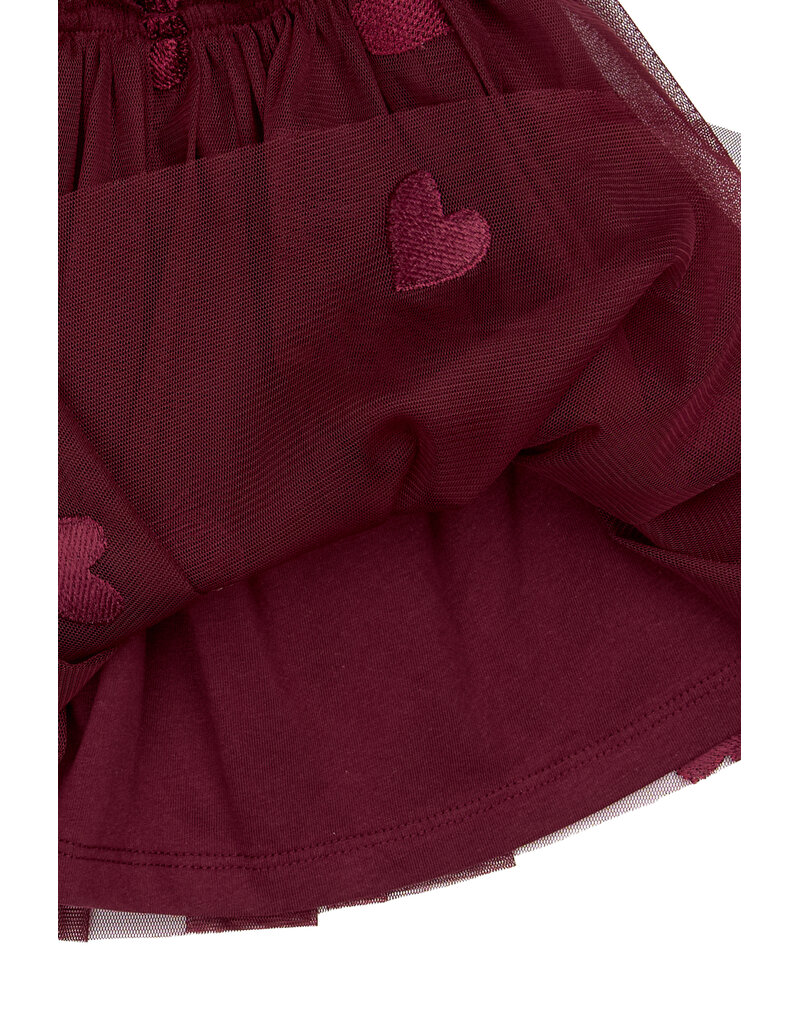 The New Vonda Mesh Skirt Burgundy Emb.