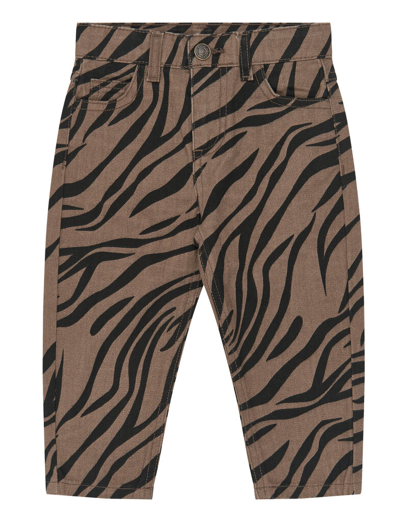 The New Valonya Mom Fit Jeans Taupe Gray AOP