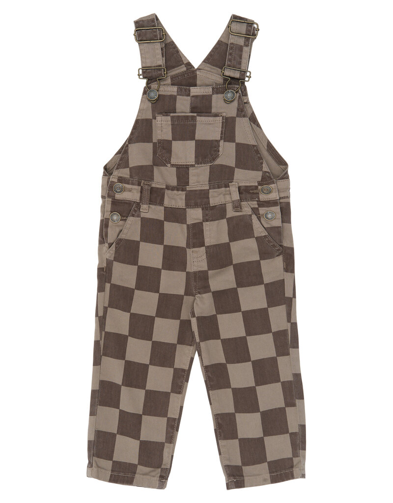 The New Vondell Denim Dungarees Taupe Gray Check