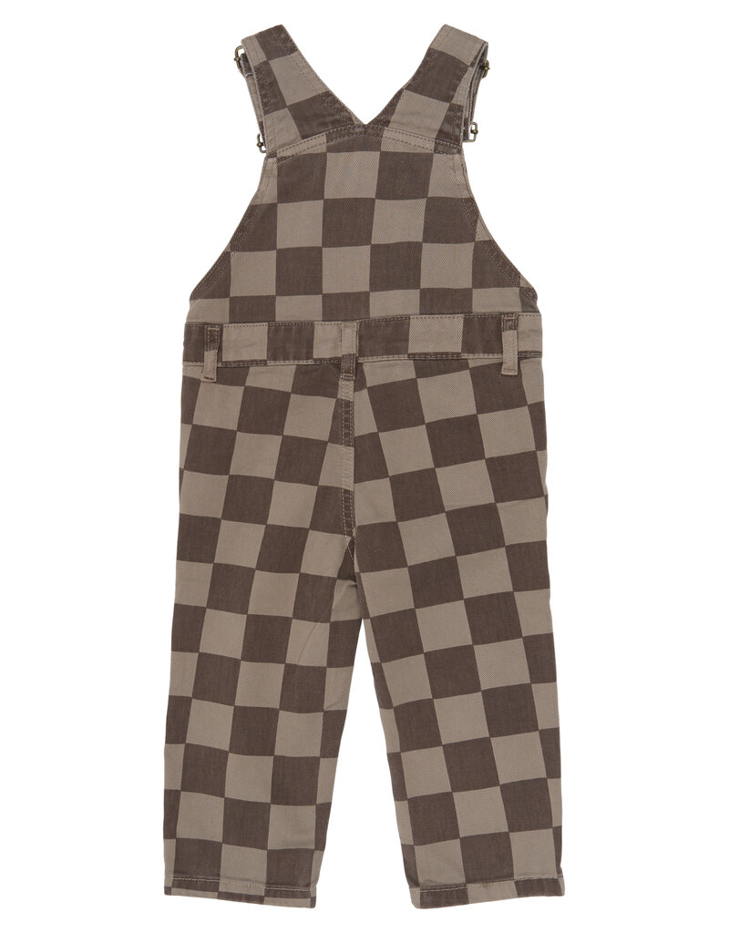The New Vondell Denim Dungarees Taupe Gray Check