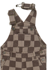 The New Vondell Denim Dungarees Taupe Gray Check