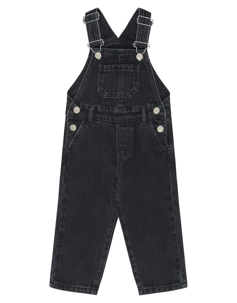 The New Vaul Denim Dungarees Black Denim Wash