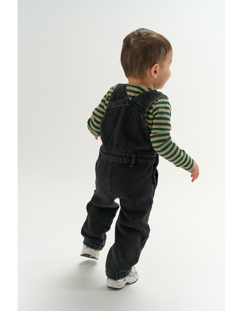 The New Valu Denim Dungarees Dark Grey Denim