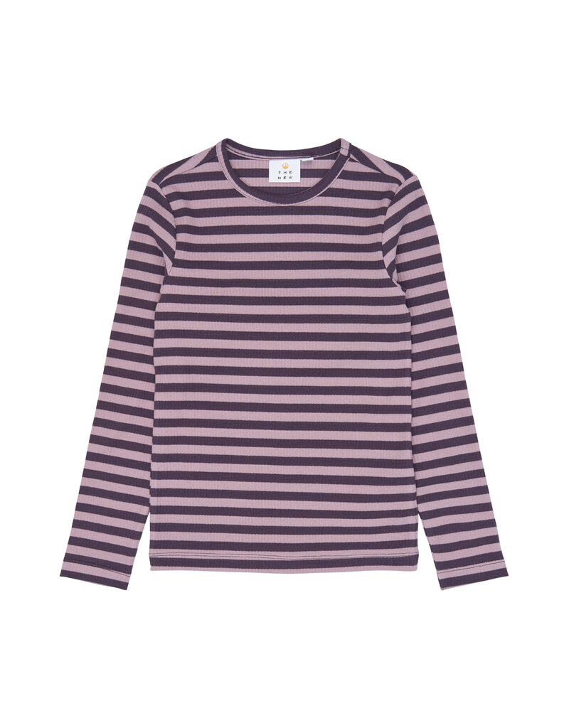 The New Moore Rib Tee Sweet Grape Striped