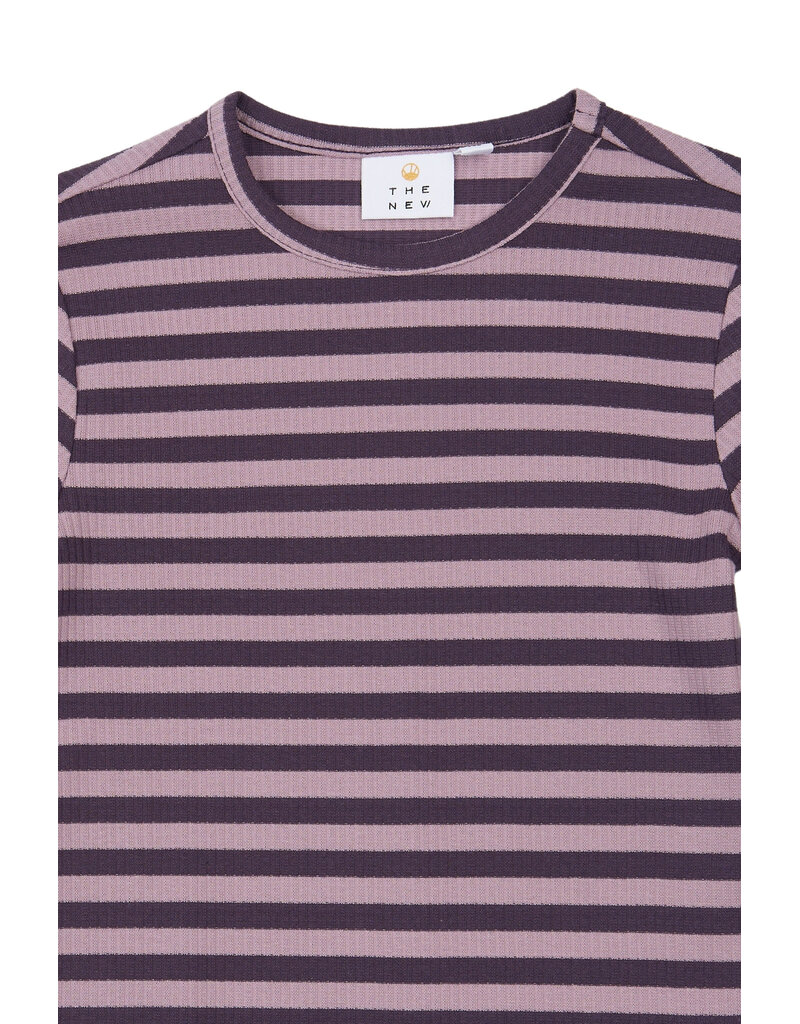 The New Moore Rib Tee Sweet Grape Striped