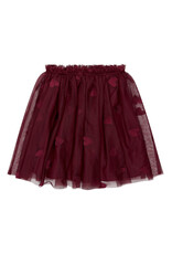 The New Vohanna Mesh Skirt Burgundy Emb.