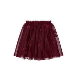 The New Vohanna Mesh Skirt Burgundy Emb.