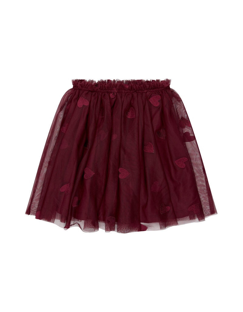 The New Vohanna Mesh Skirt Burgundy Emb.