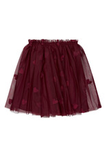 The New Vohanna Mesh Skirt Burgundy Emb.