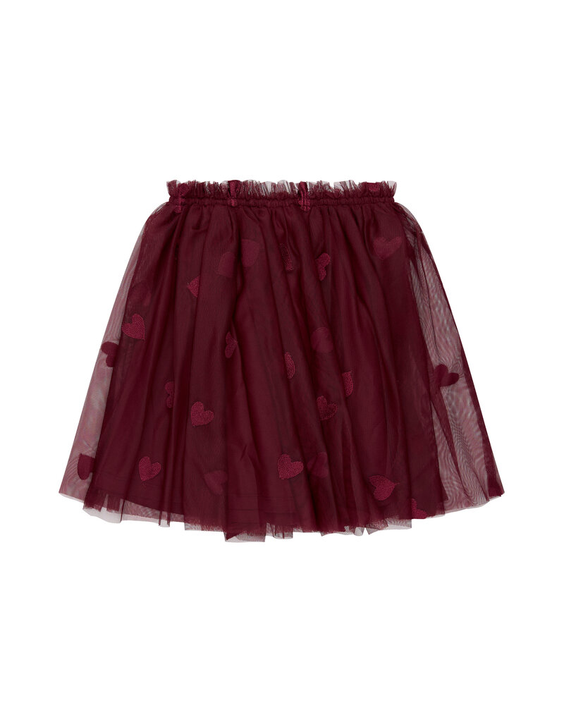 The New Vohanna Mesh Skirt Burgundy Emb.
