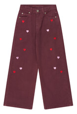 The New Valentine Wide Fit Jeans Burgundy Emb.