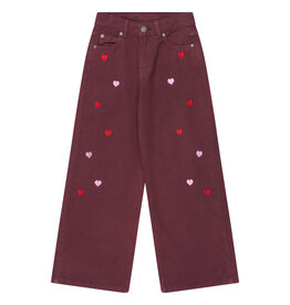 The New Valentine Wide Fit Jeans Burgundy Emb.