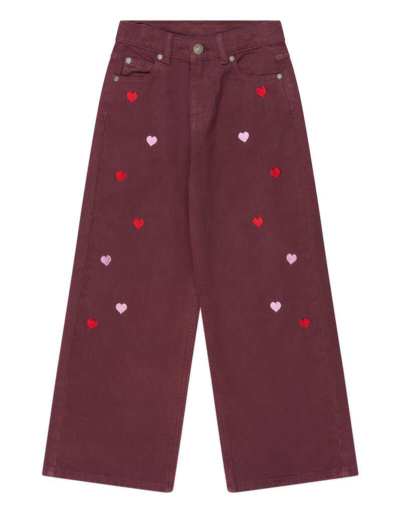 The New Valentine Wide Fit Jeans Burgundy Emb.