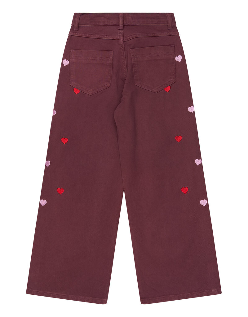 The New Valentine Wide Fit Jeans Burgundy Emb.
