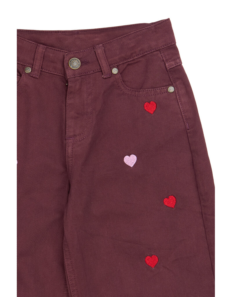 The New Valentine Wide Fit Jeans Burgundy Emb.