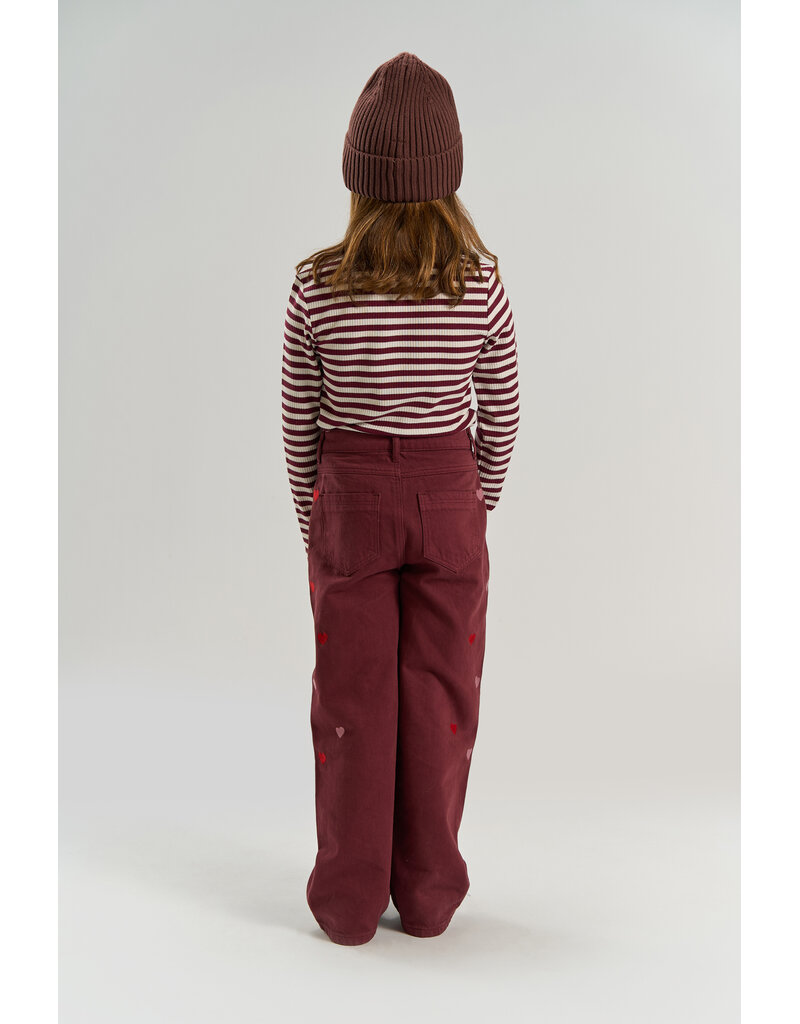 The New Valentine Wide Fit Jeans Burgundy Emb.