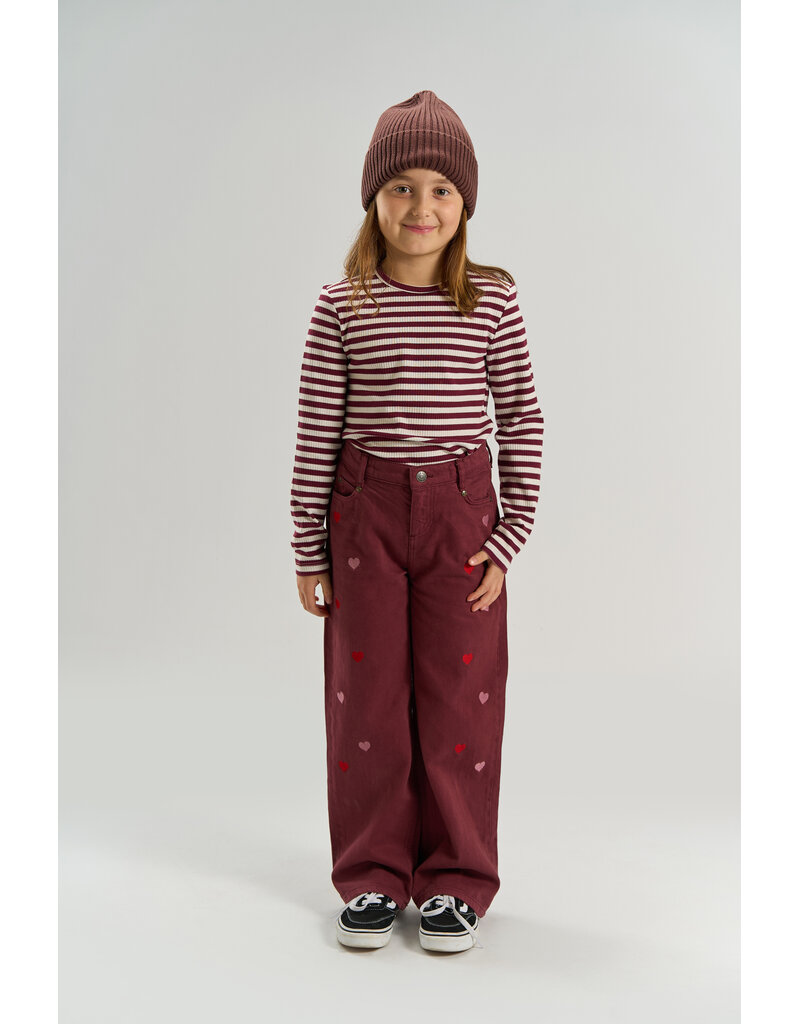 The New Valentine Wide Fit Jeans Burgundy Emb.