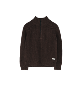 Baje Studio Fox Zip Collar Sweater Brown Choco