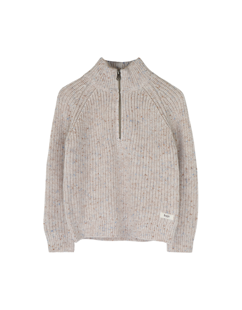 Baje Studio Fox Zip Collar Sweater Taupe
