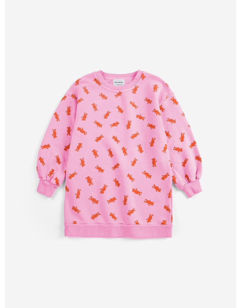 Bobo Choses Softpaw Monster all over sweatshirt dress