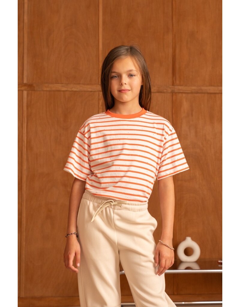 GG Luxe Stripe T-Shirt Orange White
