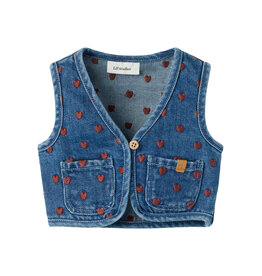 Lil' Atelier Liva Loose Denim Vest Dark Blue