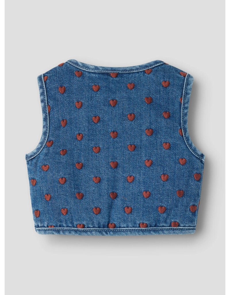 Lil' Atelier Liva Loose Denim Vest Dark Blue