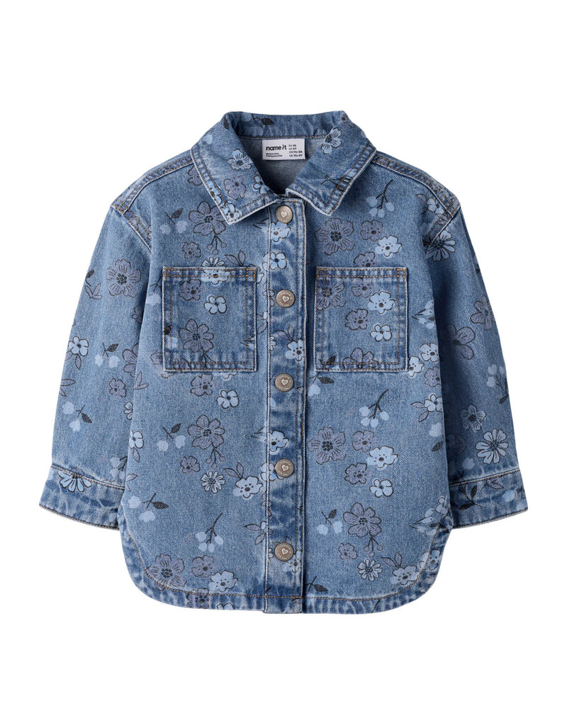 name it Joy Denim AOP Jacket Medium Blue Flower