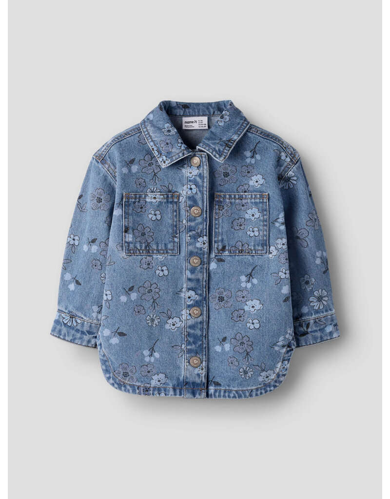 name it Joy Denim AOP Jacket Medium Blue Flower