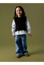 name it Rose Wide AOP Jeans Medium Blue Flower