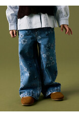 name it Rose Wide AOP Jeans Medium Blue Flower