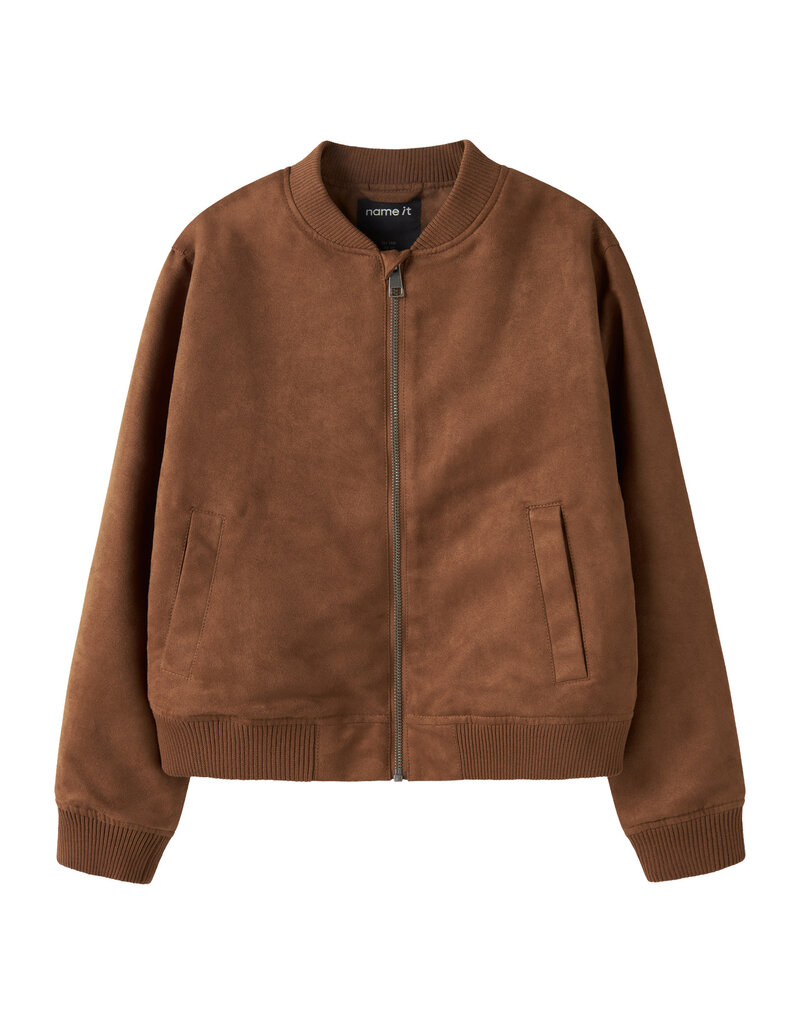 name it Megan Bomber Jacket Brown