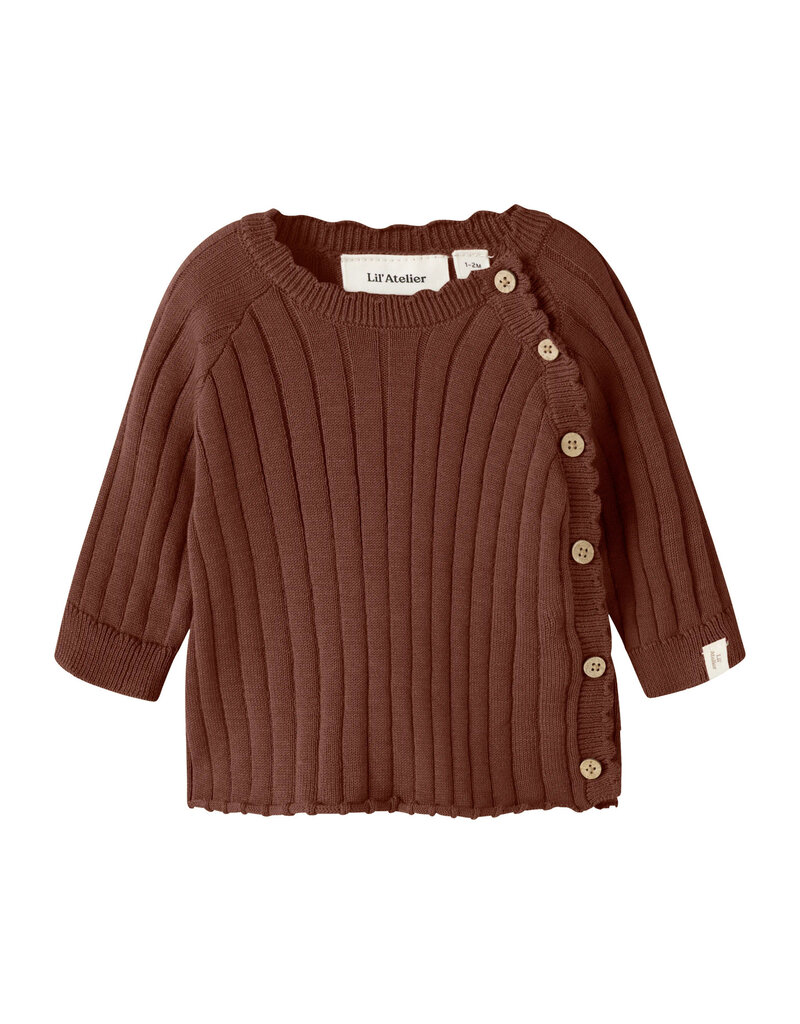 Lil' Atelier Nelsan Wrap Knit Mahogany