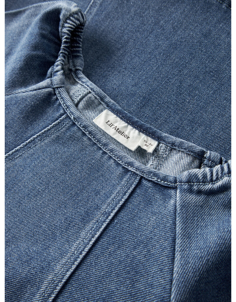 Lil' Atelier Obello Loose Denim Dress Dark Blue