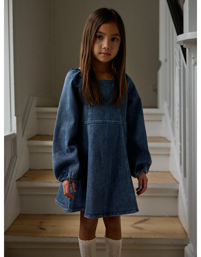 Lil' Atelier Obello Loose Denim Dress Dark Blue