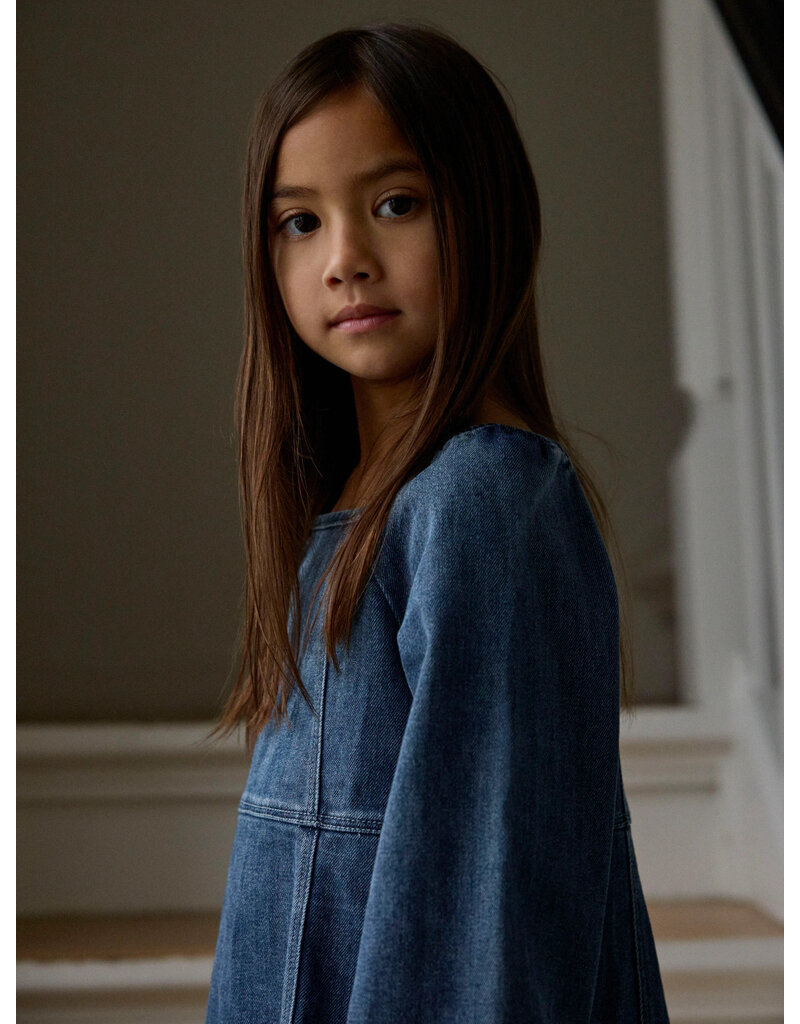 Lil' Atelier Obello Loose Denim Dress Dark Blue