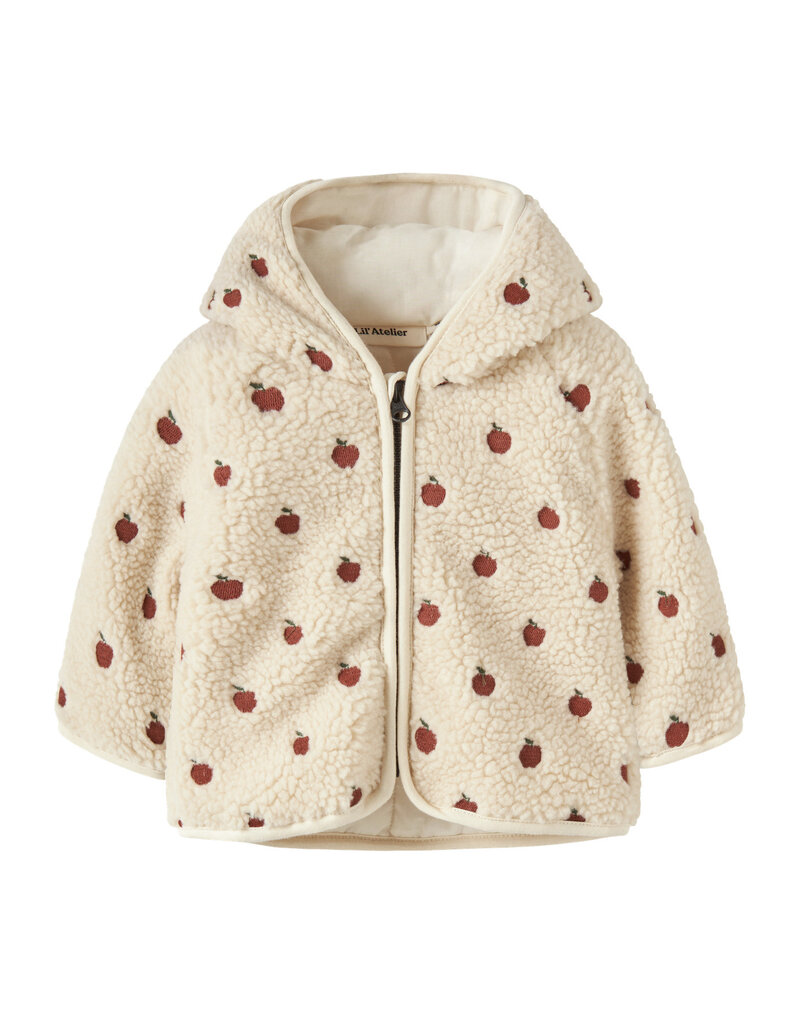 Lil' Atelier Nalo Sia Loose Sherpa Jacket Apples Baby