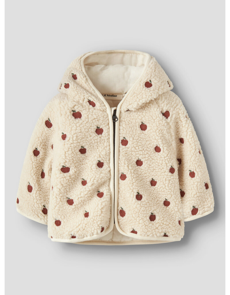 Lil' Atelier Nalo Sia Loose Sherpa Jacket Apples Baby