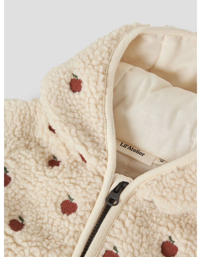 Lil' Atelier Nalo Sia Loose Sherpa Jacket Apples Baby