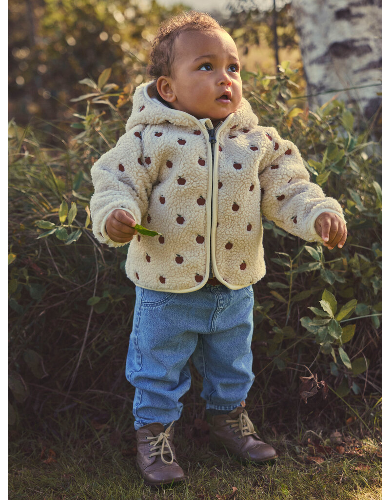 Lil' Atelier Nalo Sia Loose Sherpa Jacket Apples Baby