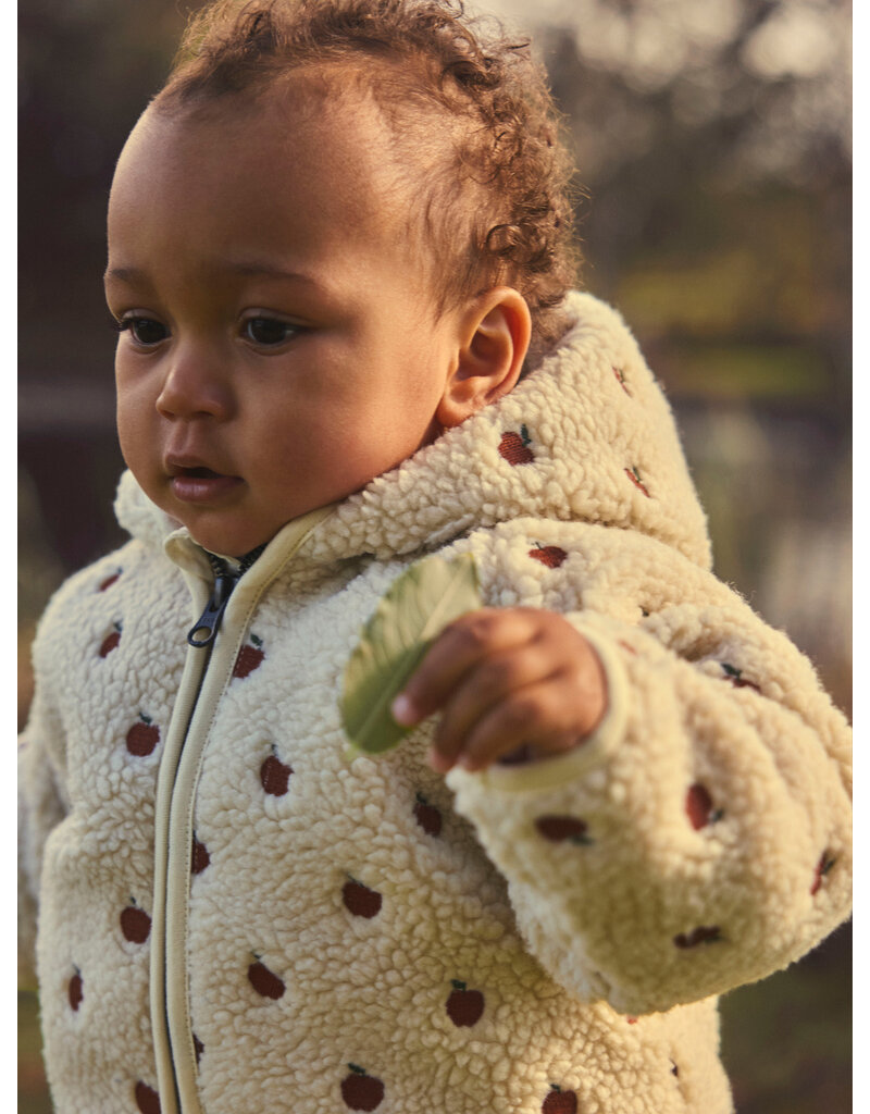 Lil' Atelier Nalo Sia Loose Sherpa Jacket Apples Baby