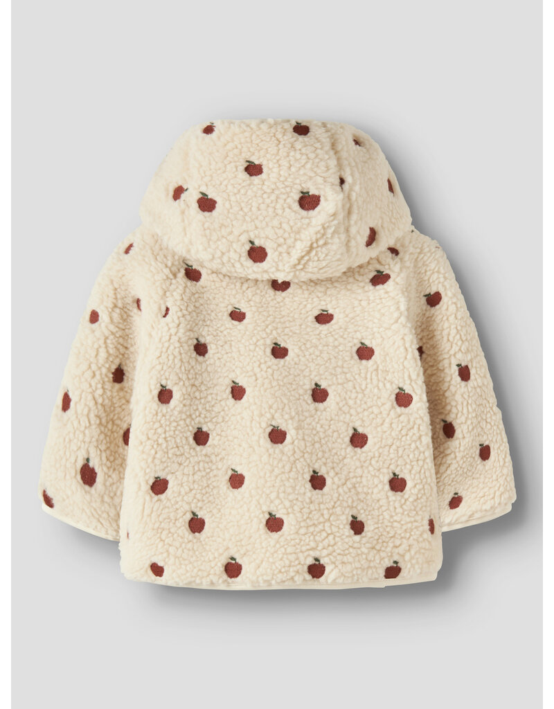Lil' Atelier Nalo Sia Loose Sherpa Jacket Apples Baby