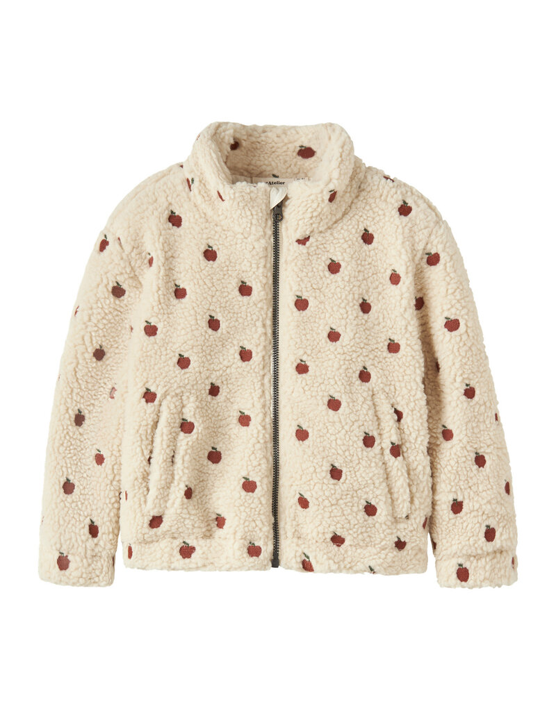 Lil' Atelier Nalo Sia Loose Sherpa Jacket Appled Kids