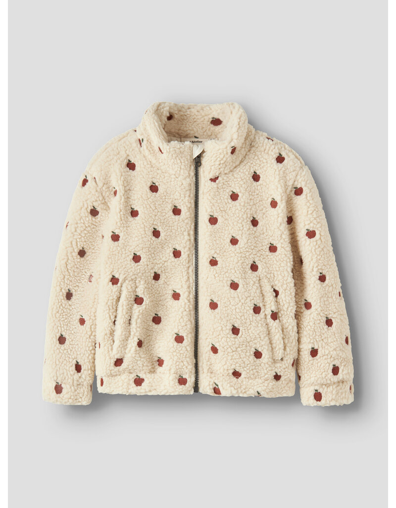 Lil' Atelier Nalo Sia Loose Sherpa Jacket Appled Kids