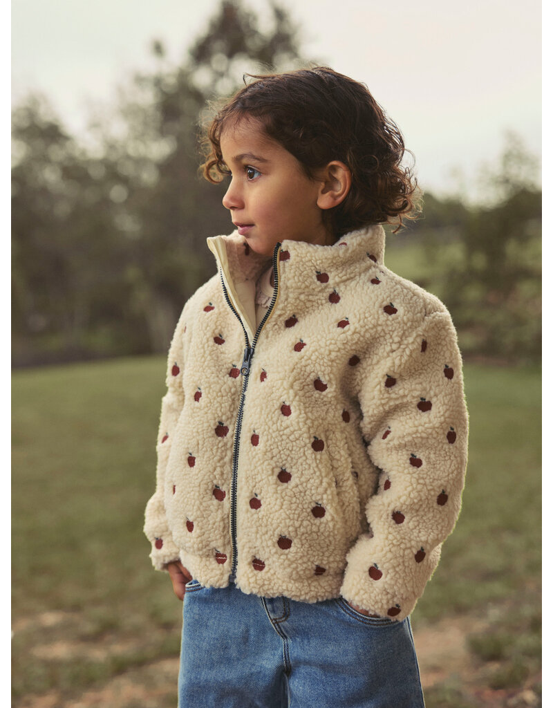 Lil' Atelier Nalo Sia Loose Sherpa Jacket Appled Kids