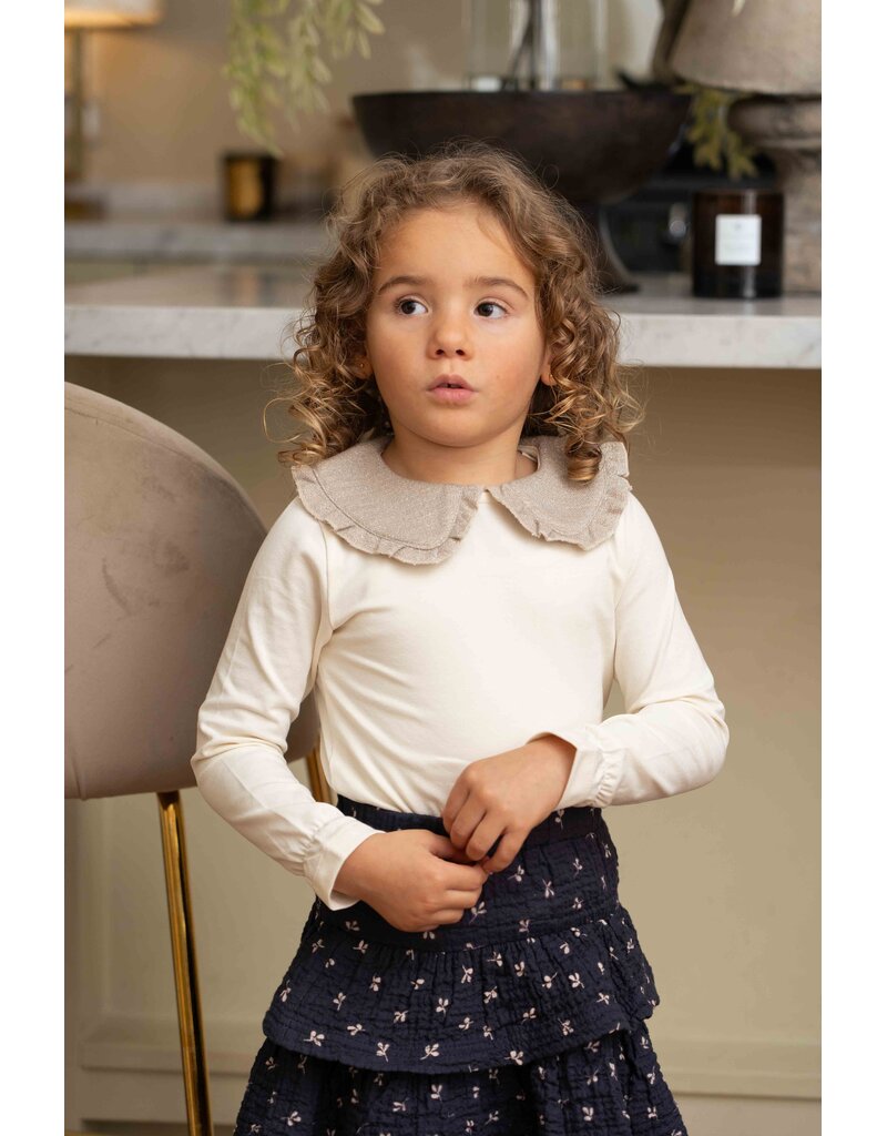 House of Jamie Collar Tee Cream & Shimmer Beige
