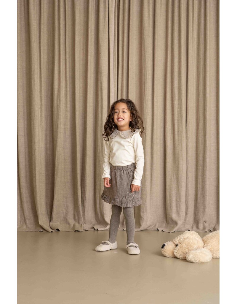 House of Jamie Collar Tee Cream & Shimmer Beige