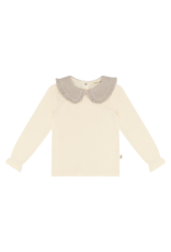 House of Jamie Collar Tee Cream & Shimmer Beige
