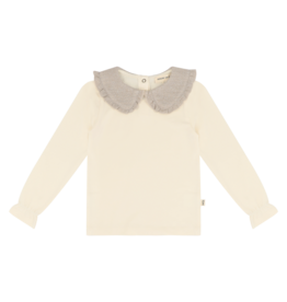 House of Jamie Collar Tee Cream & Shimmer Beige
